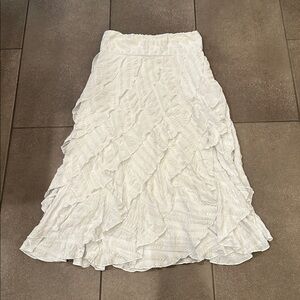 Etcetera Midi Crepe White Skirt Size 0